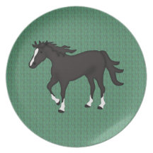 Black Horse Party Plate