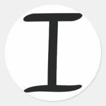 black I icon Round Sticker