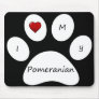 Black I Love My Pomeranian Mouse Pad