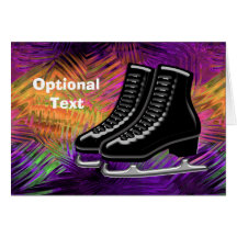 Black  Ice Skates & Technicolor - Customisable Cards