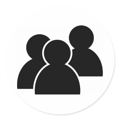 Black Icon People Round Stickers by prawny