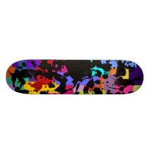 BLACK INK | geo coloured Skate Deck