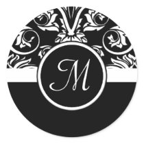 Black Insignia Monogram Envelope Seal Sticker