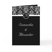 Black  Insignia Monogram Folded Wedding Invitation