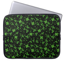 Black Irish Shamrocks laptop sleeves