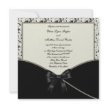 Black Ivory Cream Damask Wedding Personalised Invitations