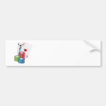 Black Jack Cards With Poker Chips Bumper Stickers