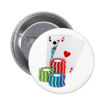 Black Jack Cards With Poker Chips Pins