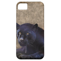 Black Jaguar & Rustic Grunge BG iPhone 5 Case