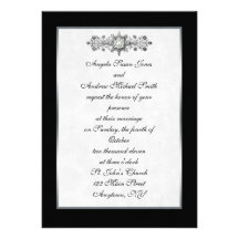 Black Jewel Wedding Invitation