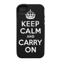 Black Keep Calm and Carry On Case-Mate Case iPhone 4/4S Cases