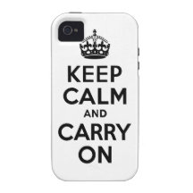 Black Keep Calm and Carry On Case-Mate Case Case-Mate iPhone 4 Covers