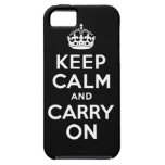 Black Keep Calm and Carry On Case-Mate Case iPhone 5 Cases