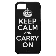 Black Keep Calm and Carry On Case-Mate Case iPhone 5 Cases