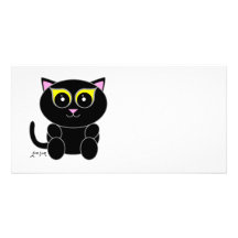 Black Kitty Personalized Photo Card