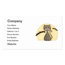 Black Kitty w/ Bats Business Card Templates