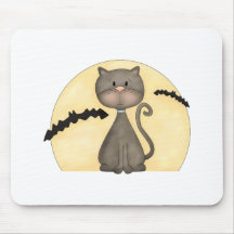 Black Kitty w/ Bats Mouse Mat