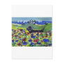 Black lab amongst poppies postcard