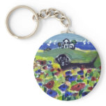 Black lab angst poppies keychains