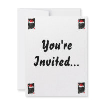Black lab dog nose with santa hat photograph personalized invitation