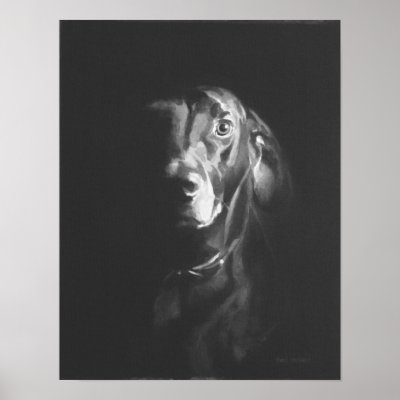 Black Lab Dog Watercolor by Paul Jackson Poster by PaulJacksonart