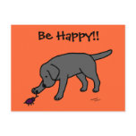 Black Lab Friendly Cartoon Black Labrador Post Card