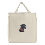 Black Lab Head Embroidered Bag