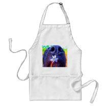 Black lab mix nose, small purple flower picture aprons