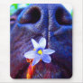 Black lab mix nose, small purple flower picture mouse pads