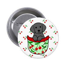 Black Lab Puppy in the Pocket Buttons