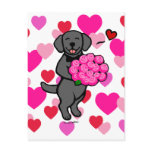 Black Lab Puppy Valentine's Day card Post Cards