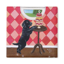 Black Lab Puppy with Cupcakes
