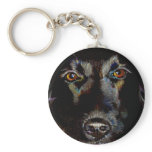 Black Lab Retriever art beautiful dog painting Keychain