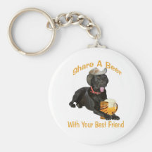 Black Lab  Shares A Beer Keychain