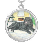 Black Labradoodle Personalized Necklace