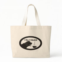 Black Labrador Coffee Theme Canvas Bags