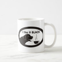 Black Labrador Coffee Theme Coffee Mugs