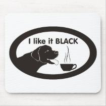 Black Labrador Coffee Theme Mouse Pads