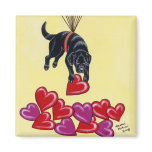 Black Labrador collecting LOVE Magnet