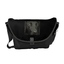 Black Labrador Dog Messenger Bags