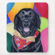 Black Labrador Happy Birthay Painting Mousemats