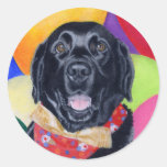 Black Labrador Happy Birthay Painting Stickers
