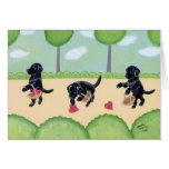 Black Labrador in the forest Card