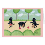Black Labrador in the forest Greeting Cards