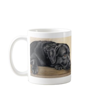 Black labrador mug by thepastelartist