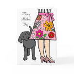 Black Labrador & Mum's Skirt Cartoon Cards