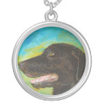 Black Labrador Pet Portrait Painting Necklace