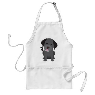 Black Labrador Puppy Aprons by waltersroom