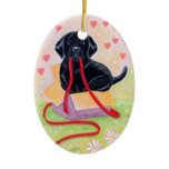 Black Labrador Puppy in the box painting