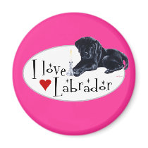 Black Labrador Puppy Fridge Magnets